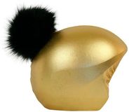 Coolcasc Fietshelmhoes Exclusive Gold Black Pon-Pon