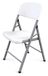 Chaise pliante robuste – assise et dossier en PEHD blanc, cadre en acier gris Ø 30 mm, empilable