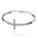 Cilla Jewels Zilverkleurige Bangle Damesarmband Edelstaal met Steentjes en Kruis
