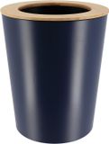 Tendance Badkamer prullenbak/afvalbak 103 series - blauw - 5 liter - 20 x 25 cm - metaal/bamboe hout
