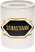 Bellatio Decorations Shoppartners Bv Spaarpot Sebastiaan wit goud/zwart