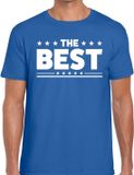 Bellatio Decorations The Best print t-shirt - blauw - voor heren - katoen - S