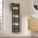 EMKE Badkamerradiator handdoekdroger handdoekenverwarmer 400x1200mm 597 Watt antraciet handdoekradiator voor water middenaansluiting