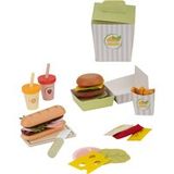 LUPILU Wooden Toy Food (Hamburger and Baguette)