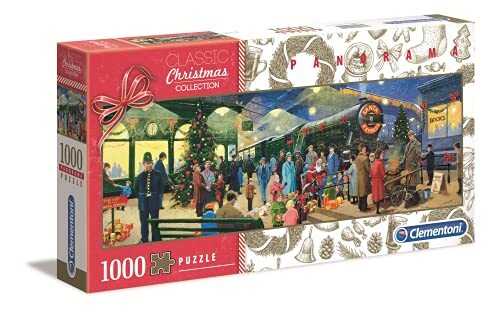 Clementoni Panorama Christmas Santa Collection 39577, 1000 stukjes, Kerstmis, panorama Made in Italy, puzzel voor volwassenen, meerkleurig