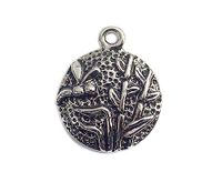 INNSPIRO Mooie bedels metalen hanger bloem met libel, diameter 13 mm, 25 stuks, 14x14mm., Metaal, Geen edelsteen