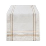 DII Franse gestreepte eettafel collectie boerderij stijl tafelloper, 35 x 274 cm, wit chambray