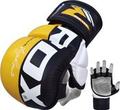 RDX Sports T6 Plus MMA Handschoenen Training Sparring Geel Maat S