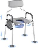VEVOR Table de chevet fauteuil de toilette rehausseur de toilette 227 kg hauteur réglable 4-en-1