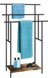 Merkloos / Sans marque Relaxdays Handdoekrek badkamer - met plank - 100x68x30 cm - industrieel
