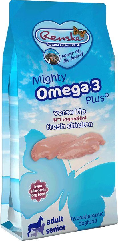 Renske Mighty Omega Plus - Hondenvoer - Kip 12 kg