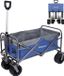 LifeGoods Chariot de transport pliable - jusqu'à 80 kg - 94 L - Polyester lavable - Bleu/Gris