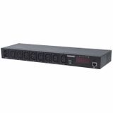 Intellinet 19" 1U Intelligent Monitored PDU, 8x C13 Outlets, C20 Input, Power/Temp/Humidity Monitoring, Black