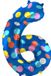 Folat Folieballon Cijfer 6 Colorful Dots - 86 cm