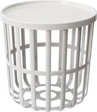 BranQ - Bijzettafel - Salontafel - Rond - Met opbergmand - 40 x 40 x 40 cm - Wit
