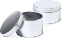Merkloos Cadeaudoosje - 5x - metaal - zilver - 8x5 cm - opbergblikjes - Bruiloft bedankjes