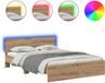 vidaXL Bedframe met hoofdeinde Artisan Eiken 140 x 190 cm Bois de particules