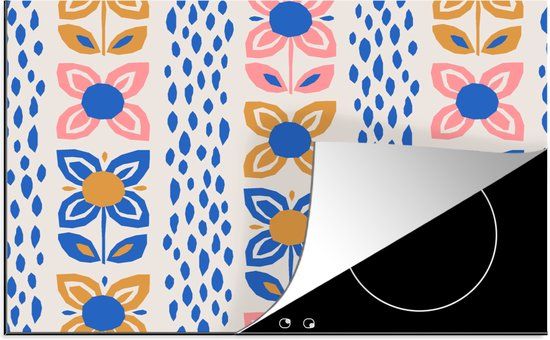 KitchenYeah® Inductie beschermer 77x51 cm - Bloemen - Scandinavië - Inductiebeschermer