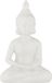 Relaxdays Boeddha beeldje - zittend - 18 cm - binnen - buiten - wit