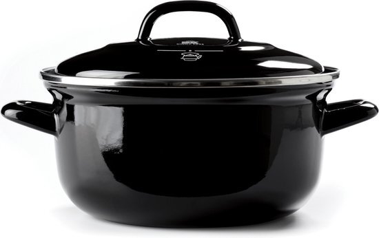 BK BK, Indigo Ronde Geëmailleerde Braadpan met Deksel - 26 cm/5.2L, Donkerblauw