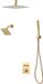 VEVOR Douchesysteemset met 12 inch regendouchesysteem / 6 inch wandmontagekop / 2-in-1 handdouche, draaibare dubbele regenkop (3 functies), messing klep en afwerkingsset, geborsteld goud