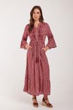DIDI Dames Jurk Swing Dark red Sunny print maat 46