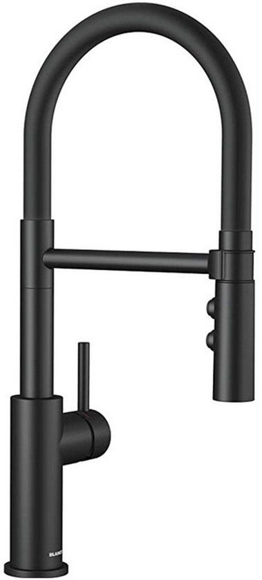 BLANCO Mengkraan met mat zwarte handdouche - 525793