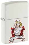 Zippo Stormaansteker - Tattoo Nurse, White Mat, Color Image - Navulbaar - Herbruikbaar - Winddicht Design - Geschenkdoos - Made in USA