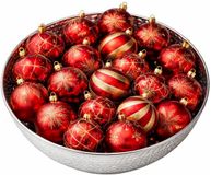 Feeric lights & Christmas Feeric Christmas Kerstballen - 25x st - rood - goud - D6 cm - kunststof - kerstversiering