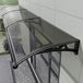 Auvent de porte en aluminium 60x160 cm - Gris moderne avec supports