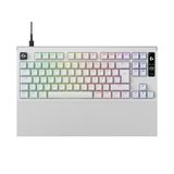 Logitech G PRO X2 RAPID clavier de jeu filaire avec commutateurs analogiques magnétiques, déclenchement rapide, écran OLED, fréquence d'interrogation 8 kHz, repose-poignet et câble USB-C détachable - Rose