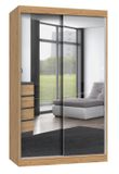 Topeshop IGA 120 ART A Kledingkast met 2 schuifdeuren en 7 schappen, Artisan Eiken