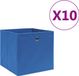 vidaXL Opbergboxen 10 stuks Blauw 28x28x28 cm Non-woven Stof
