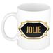 Bellatio Decorations Jolie naam cadeau mok / beker met gouden embleem - kado verjaardag/ moeder/ pensioen/ geslaagd/ bedankt