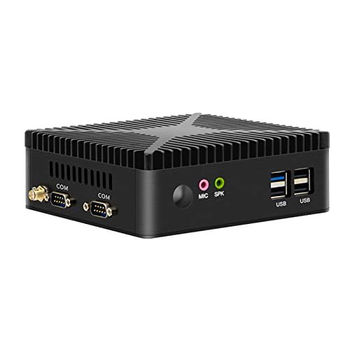Mavsloly Mini-pc, Celeron J1900 2,0 GHz 4 GB DRR3, 64 GB SSD Fanless, Dual-Band Draadloos Netwerk en LAN, 1 X HDMI+ VGA Dual Display, Mini Computer Metal Case, Verzegeld en Stofdicht (8G, 512G)