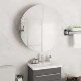 Maison Exclusive Armoire de salle de bain exclusive avec miroir rond et finition bois chêne, équipée de LED