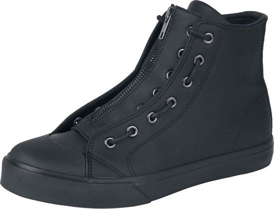 Black Premium by EMP Zwarte Hoge Sneakers Essential Faux Leather sneaker with zipper Dames EU37