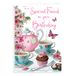 Piccadilly Greetings Regal Publishing Verjaardagskaart Vriend - 9 x 6 inch, wit|roze|groen|grijs|perzik