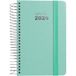 Grafoplás Jaarplanner 2024, weekoverzicht, munt, A6, Spaans, spiraalbinding, hardcover met stof gevoerd, elastische sluiting, januari tot december 24, Fancy serie