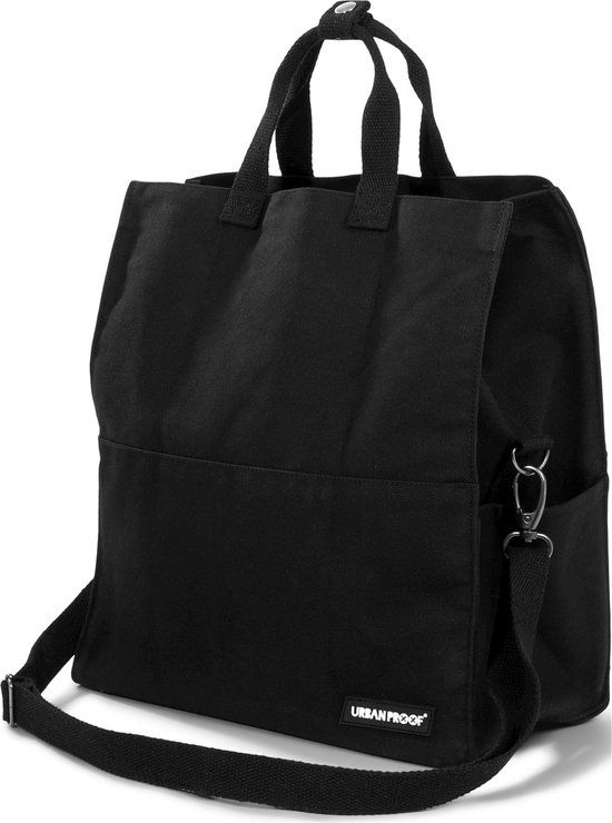 Urban Proof City Tote Bag 22L - Zwart - Gerecycled Katoen - Schoudertas