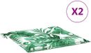 vidaXL Stoelkussens 2 st bladpatroon 50x50x3 cm stof