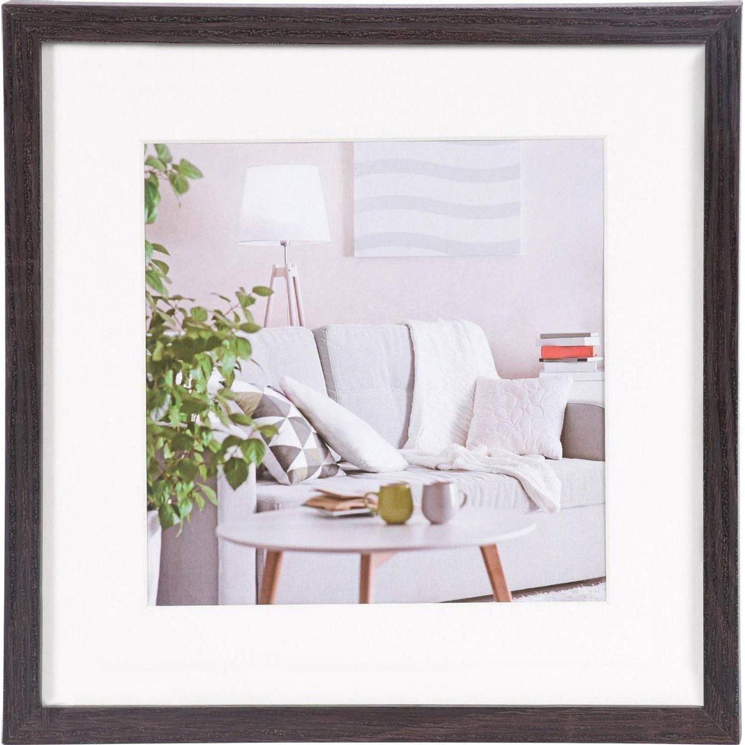 Henzo Modern Fotolijst - 60x60 cm - Donkerbruin - Hout