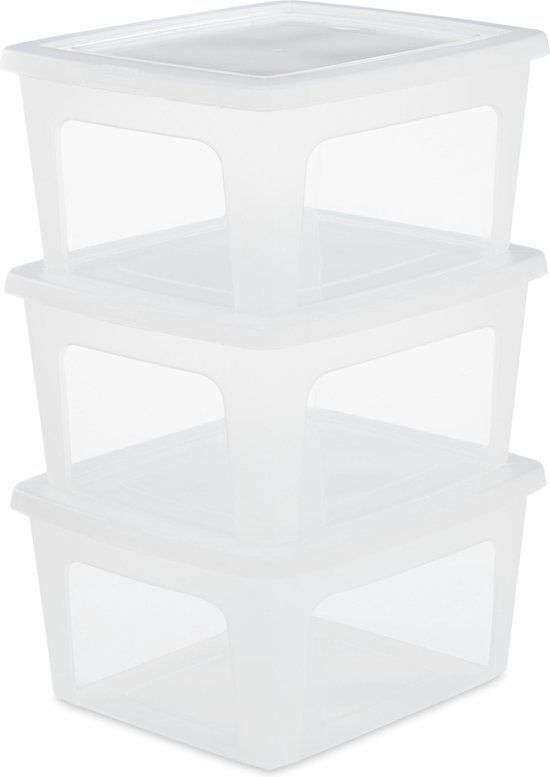 IRIS Clearbox Opbergbox - 3 x 18L - Transparant - Kunststof