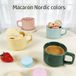 Lot de 4 petites tasses en céramique, 120 ml, couleurs douces (jaune, bleu, vert, rose), tasses à expresso ou à dessert