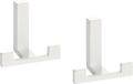 Merkloos Luxe kapstokhaken of jashaken modern met dubbele haak - 6x - wit - 4 x 6 cm - metaal