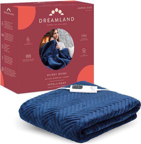 Dreamland 16990 Elektrische deken 2-persoons 160x120cm - Donkerblauw