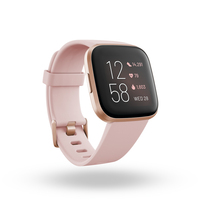 Fitbit Versa 2 Smartwatch - 1.4" AMOLED Display - Black/Rose Gold