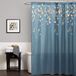 Lush Decor Douchegordijn met bloemen, 183 x 183 cm, vederblauw/wit