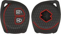 kwmobile autosleutel hoesje geschikt voor Suzuki 2-knops autosleutel hoes - TPU autosleutel behuizing - Beschermende auto sleutel case - Sleuteletui in mat zwart / rood