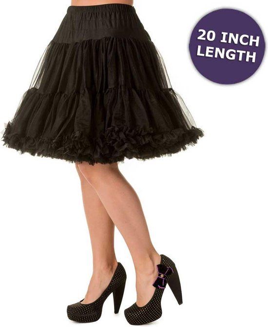 Banned Walkabout Petticoat Dames Midirok - zwart - M-L